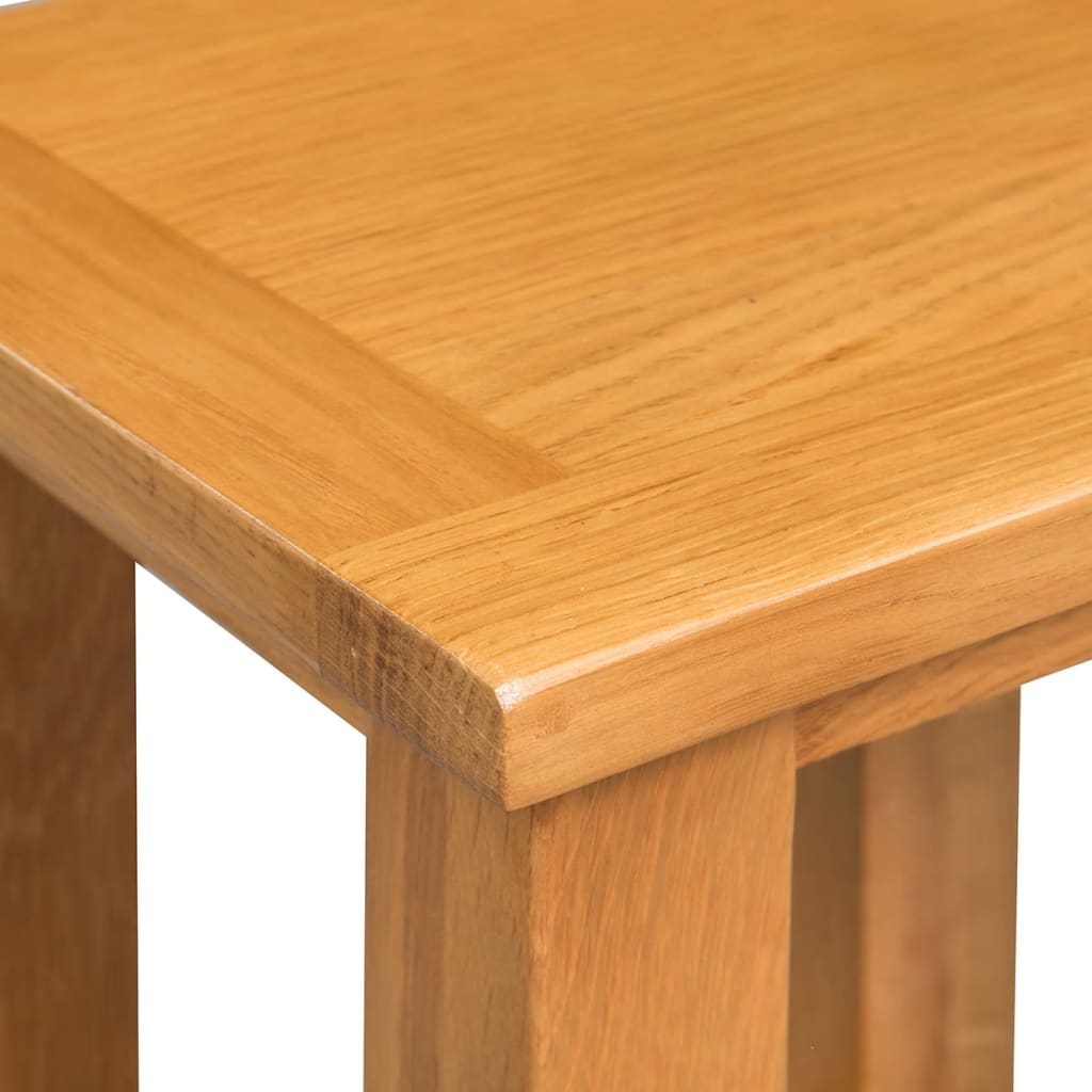 End Table Brown Solid Oak Wood Compact Durable End Table
