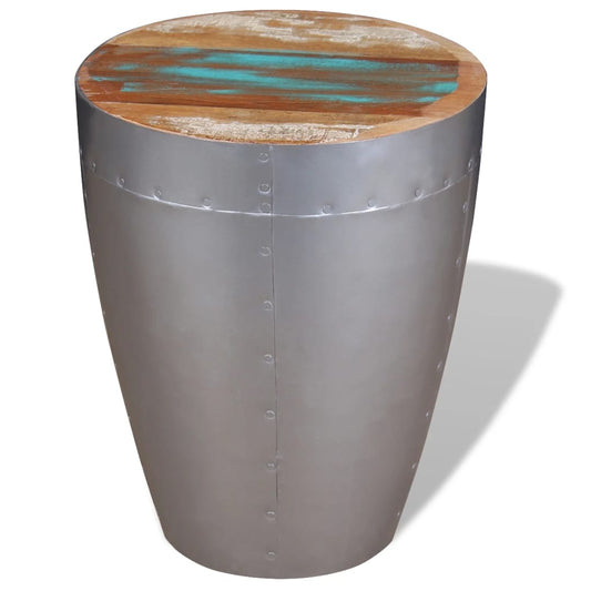 Stool Brown, Silver Solid reclaimed wood, Aluminum Compact