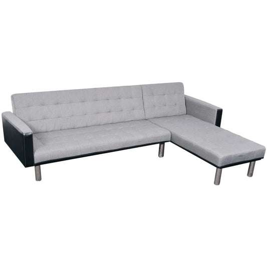 Sofa Black and grey Wooden frame, polyester fabric Large