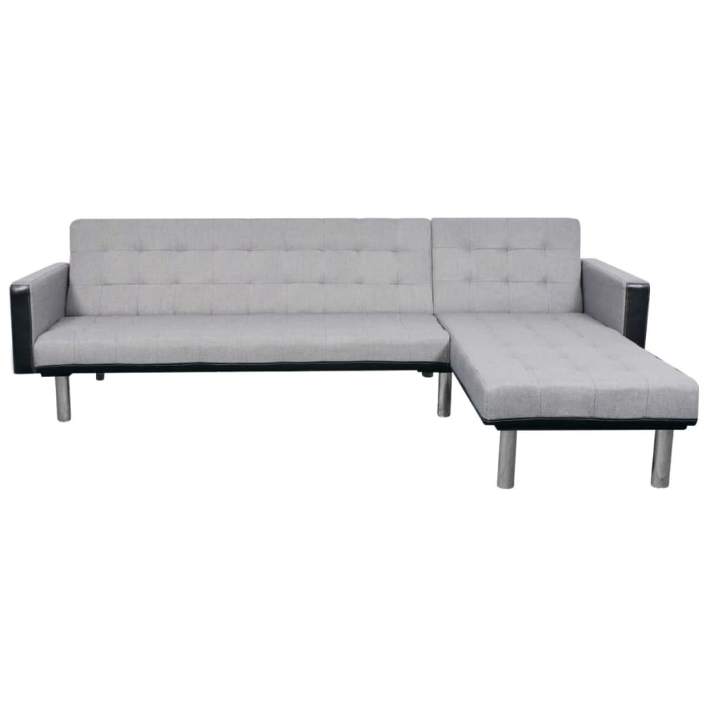 Sofa Black and grey Wooden frame, polyester fabric Large