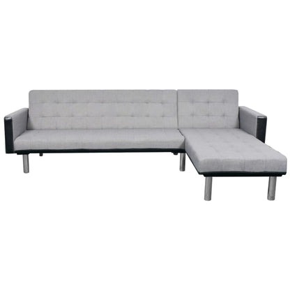 Sofa Black and grey Wooden frame, polyester fabric Large