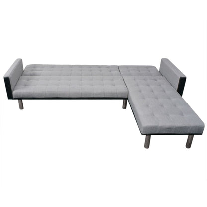 Sofa Black and grey Wooden frame, polyester fabric Large