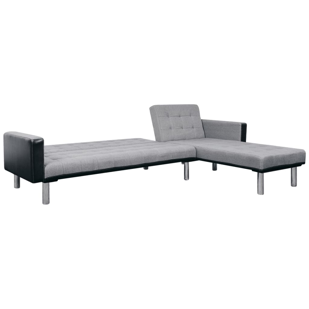 Sofa Black and grey Wooden frame, polyester fabric Large