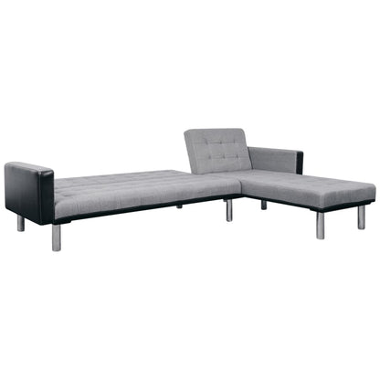 Sofa Black and grey Wooden frame, polyester fabric Large