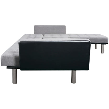 Sofa Black and grey Wooden frame, polyester fabric Large
