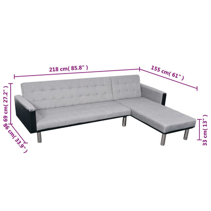 Sofa Black and grey Wooden frame, polyester fabric Large