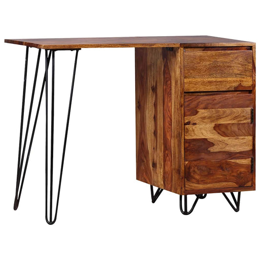 Writing Desk Honey Brown Solid Acacia Wood Medium Writing Desk