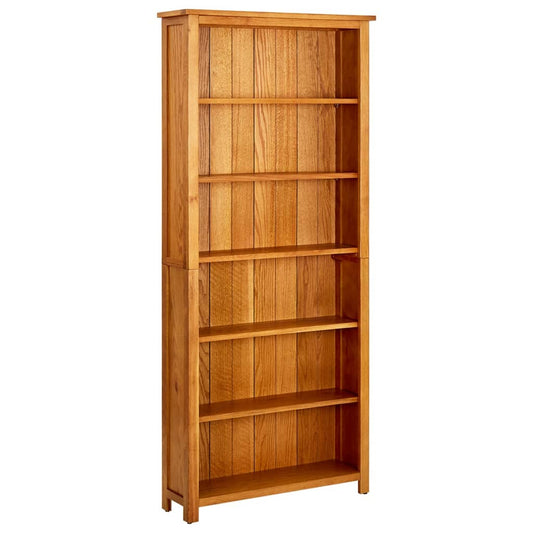 Bookcase Brown Solid Oak Wood 31.5x8.9x70.9 in Bookcase