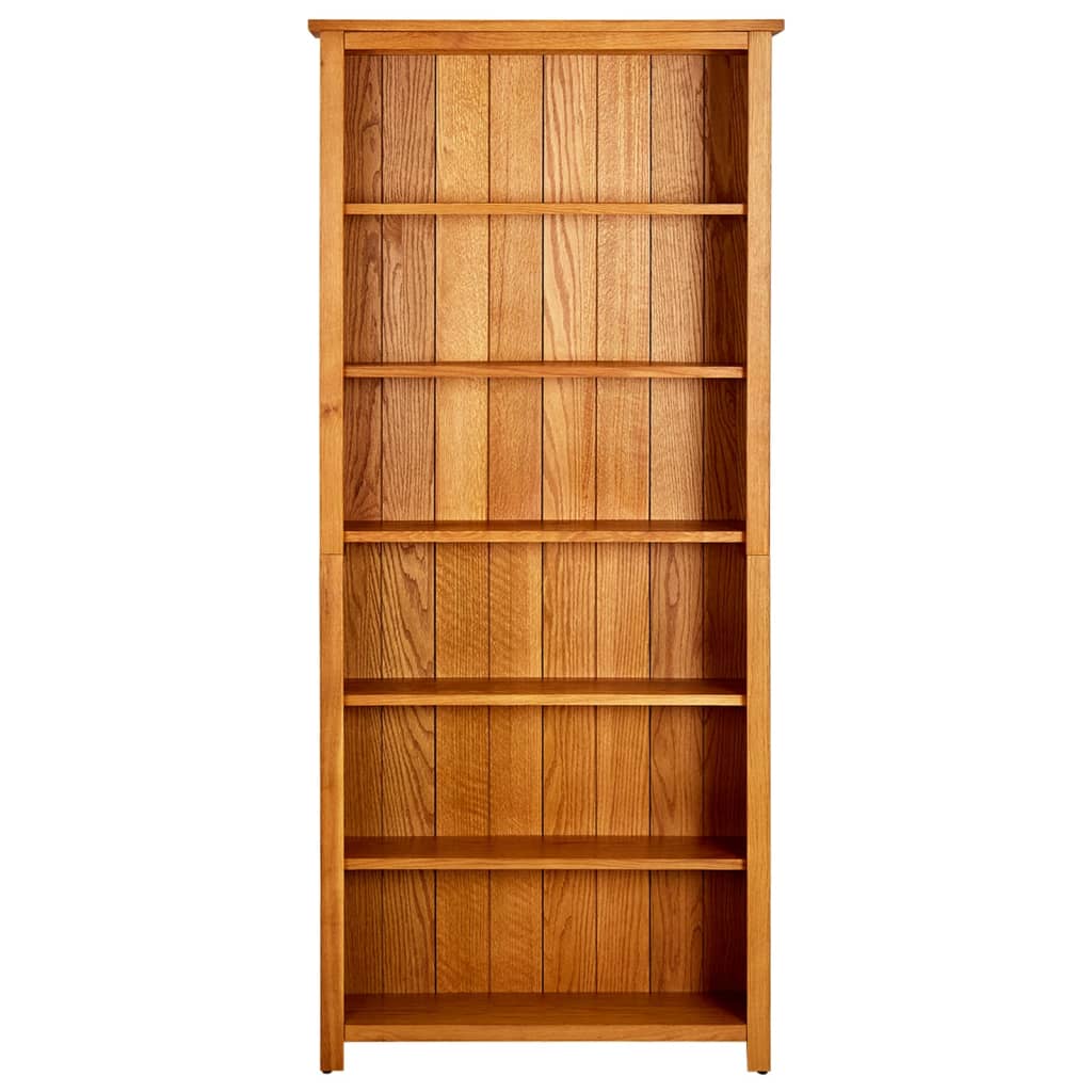 Bookcase Brown Solid Oak Wood 31.5x8.9x70.9 in Bookcase