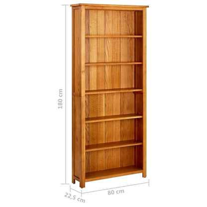 Bookcase Brown Solid Oak Wood 31.5x8.9x70.9 in Bookcase
