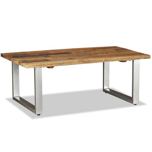 Coffee Table Multicolor Solid reclaimed wood and wrought iron