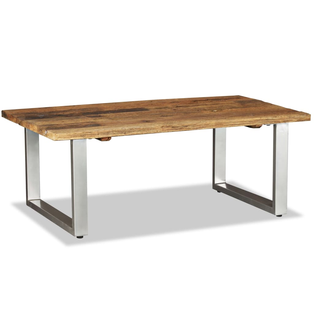 Coffee Table Multicolor Solid reclaimed wood and wrought iron