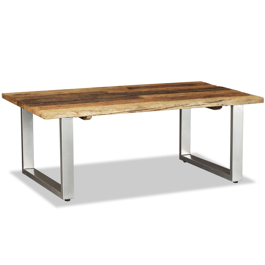 Coffee Table Multicolor Solid reclaimed wood and wrought iron