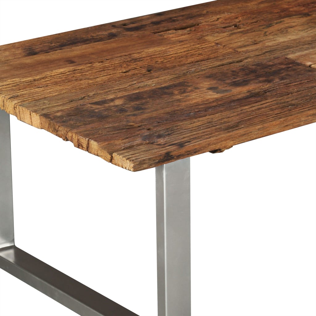 Coffee Table Multicolor Solid reclaimed wood and wrought iron