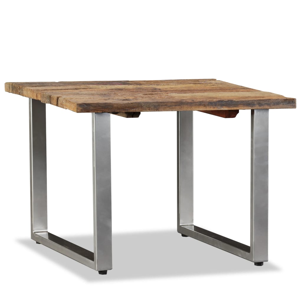 Coffee Table Multicolour Solid Reclaimed Wood and Wrought Iron