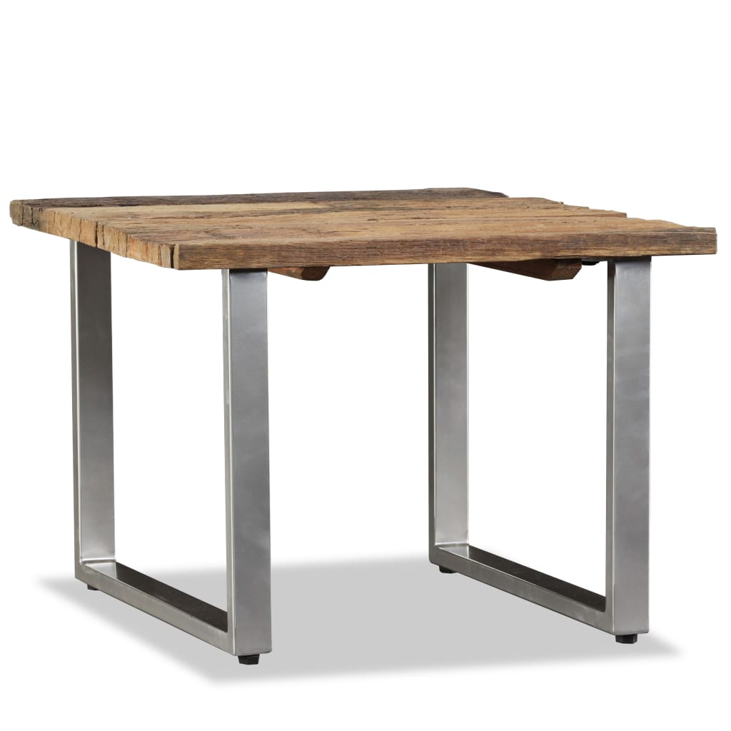 Coffee Table Multicolour Solid Reclaimed Wood and Wrought Iron