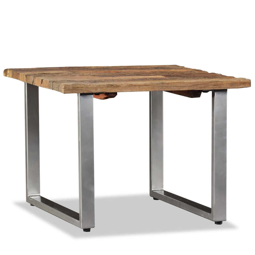 Coffee Table Multicolour Solid Reclaimed Wood and Wrought Iron