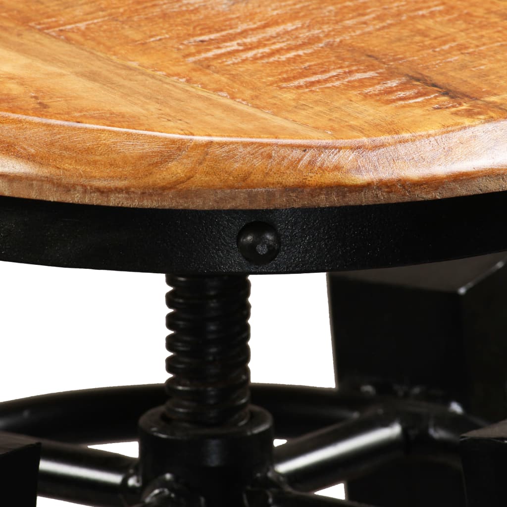 Bar Stool Set of 2 Brown and black