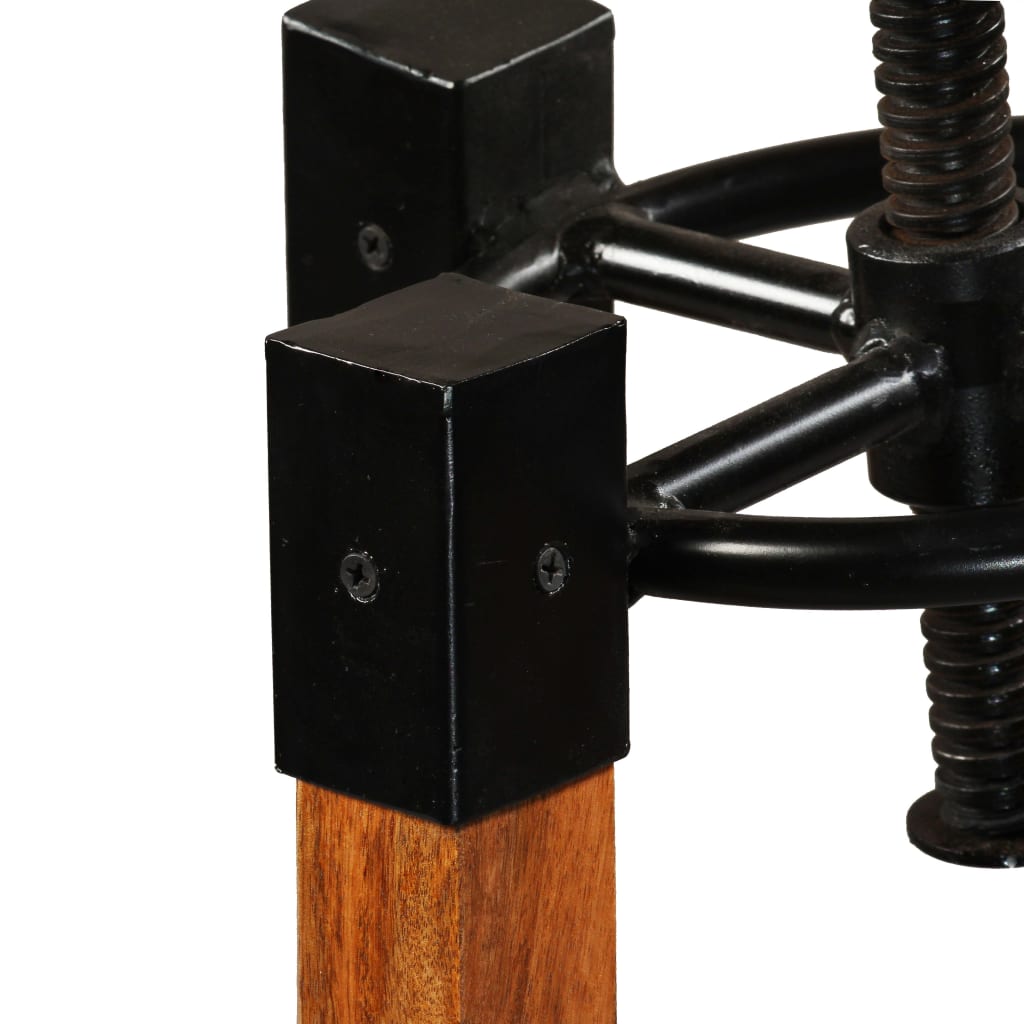 Bar Stool Set of 2 Brown and black
