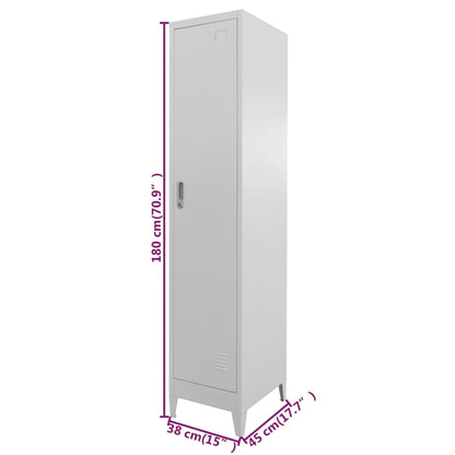 Locker Grey Steel Large Locker Cabinet Rectangular Industrial