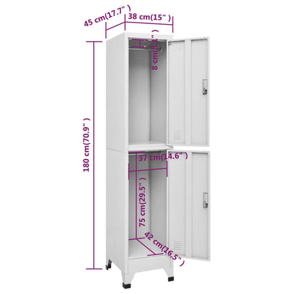 Locker Grey Steel Medium Locker Rectangular Industrial