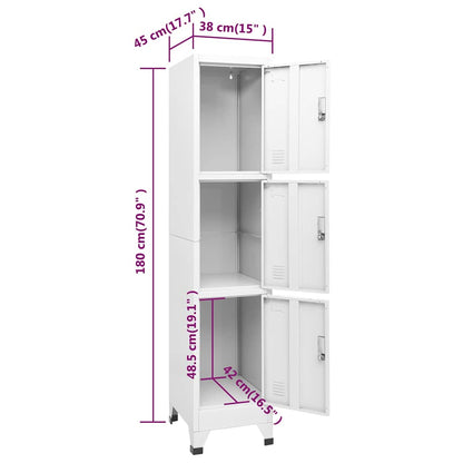 Locker Cabinet Gray Steel 70.9 in Locker Cabinet Rectangular