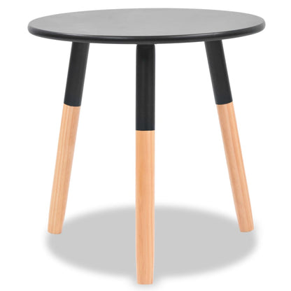 Side Table Set of 2 Black Solid pinewood legs, MDF top Small