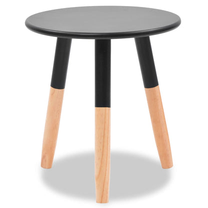 Side Table Set of 2 Black Solid pinewood legs, MDF top Small