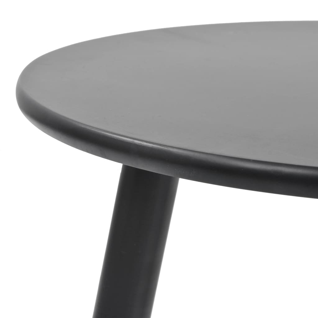 Side Table Set of 2 Black Solid pinewood legs, MDF top Small