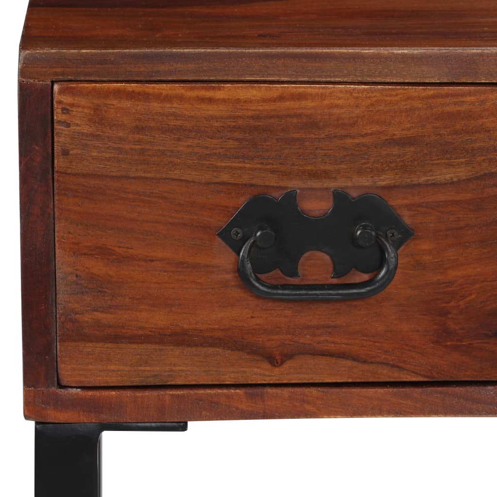 Desk Brown Solid Acacia Wood Standard Desk Rectangular