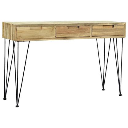 Console Table Brown Recycled solid teak and wrought iron