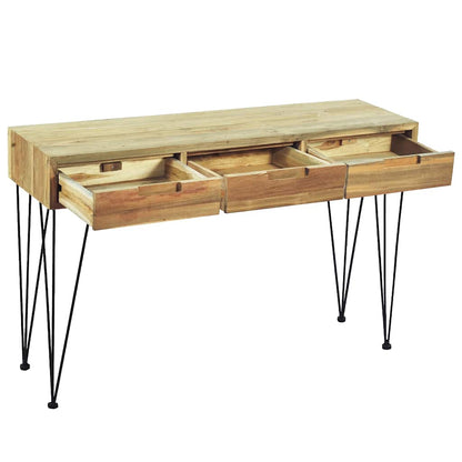 Console Table Brown Recycled solid teak and wrought iron