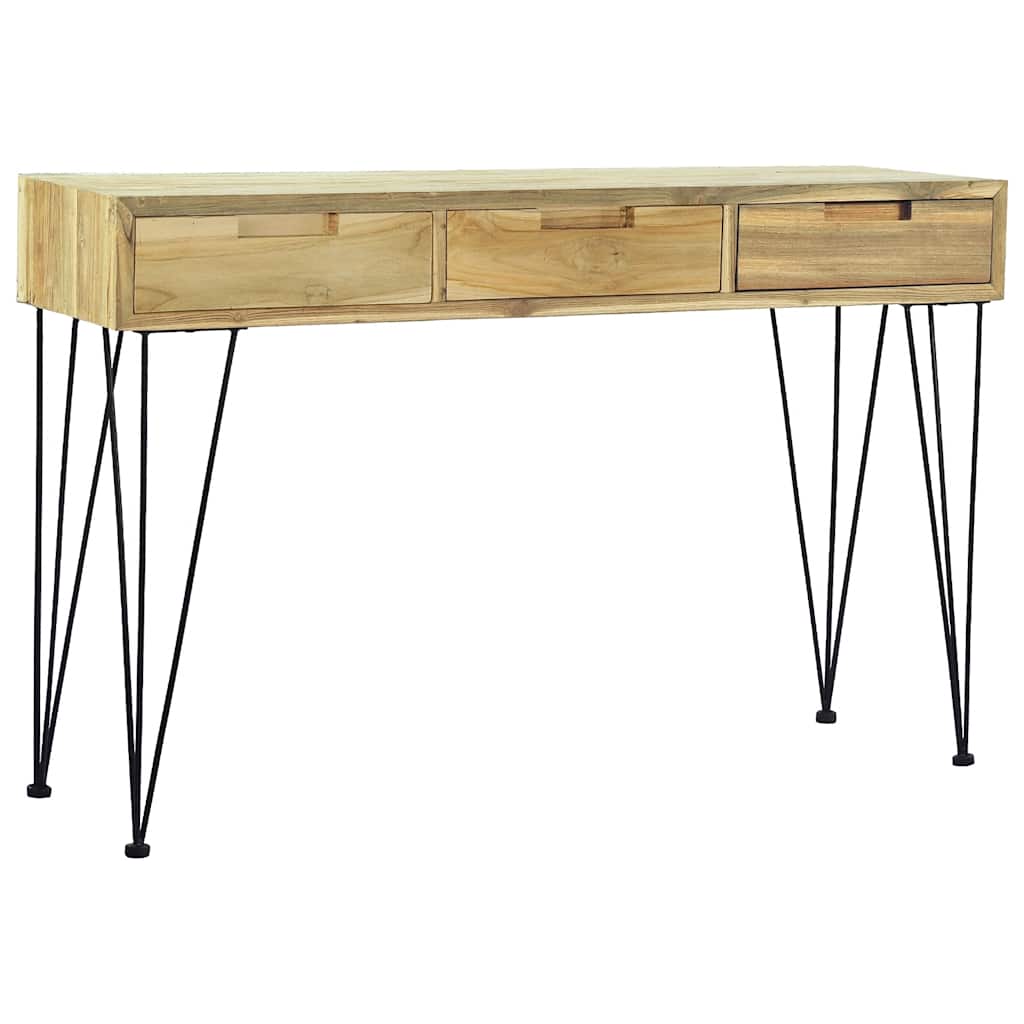 Console Table Brown Recycled solid teak and wrought iron
