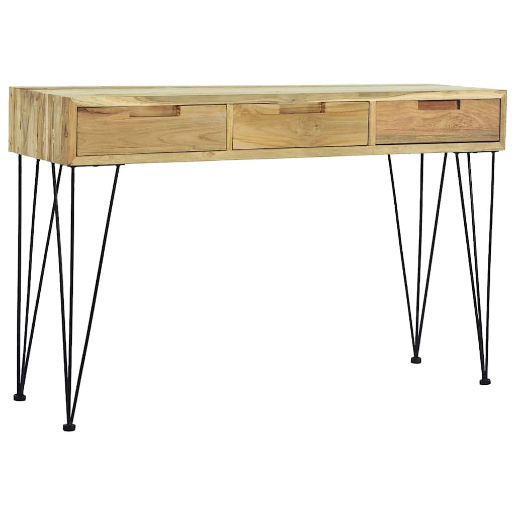 Console Table Brown Recycled solid teak and wrought iron