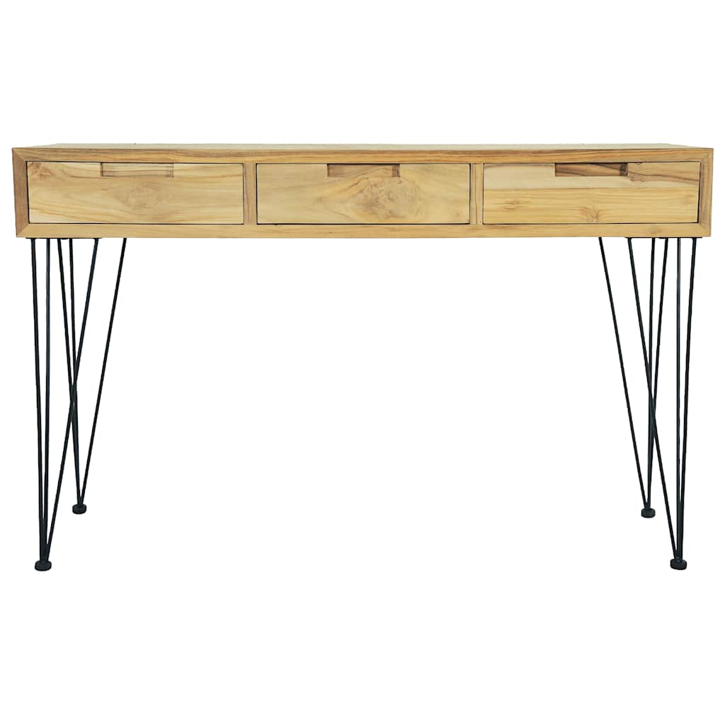 Console Table Brown Recycled solid teak and wrought iron