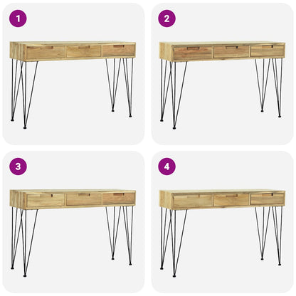 Console Table Brown Recycled solid teak and wrought iron