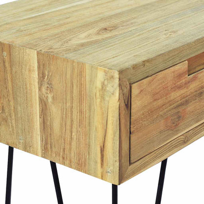 Console Table Brown Recycled solid teak and wrought iron