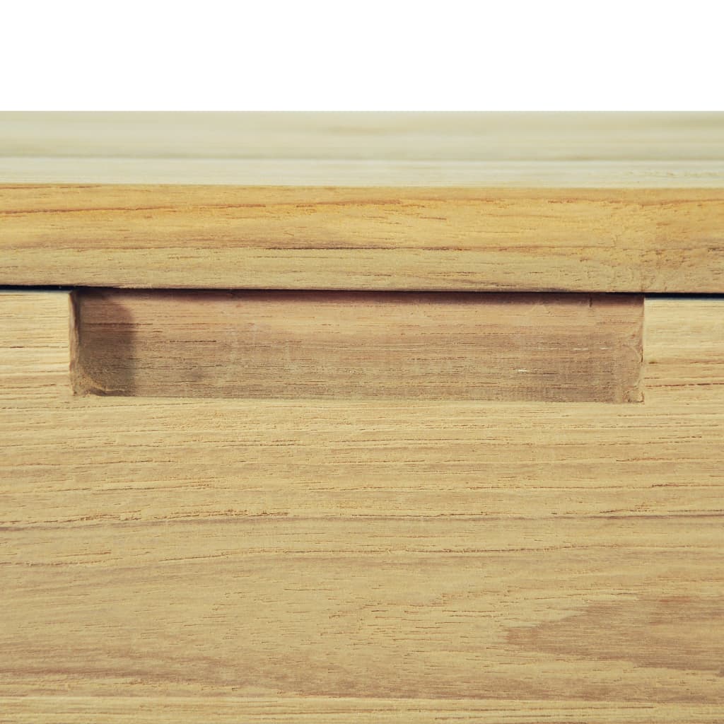 TV Cabinet Natural Wood Recycled Solid Teak, Wrought Iron