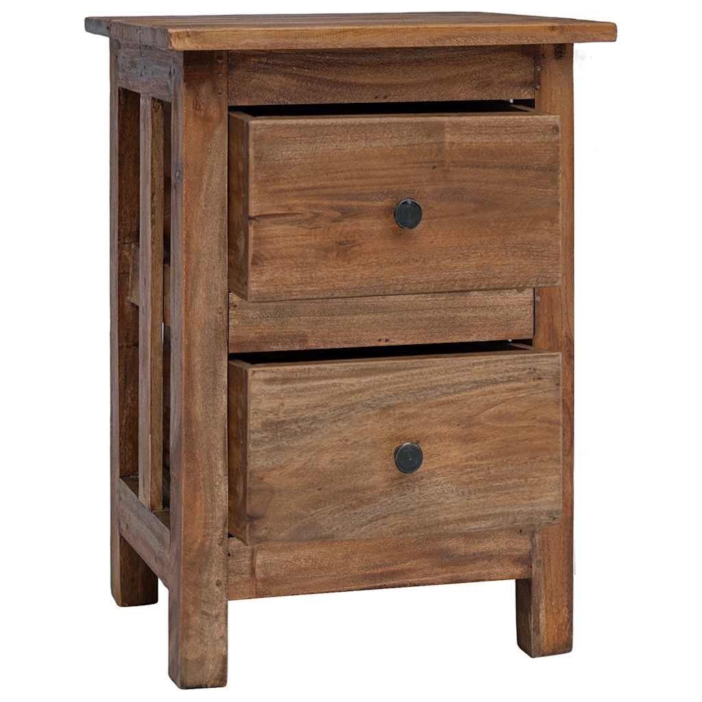 Nightstand Brown Solid Mahogany Wood 15.7x11.8x20.1 in