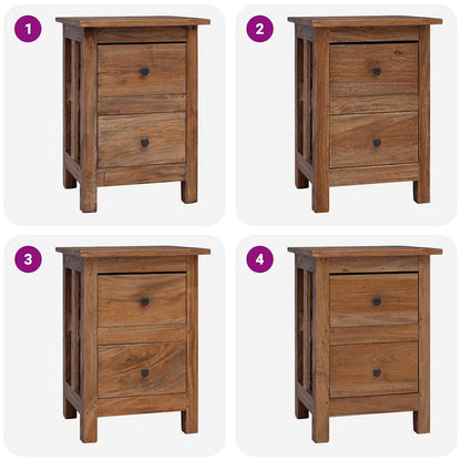 Nightstand Brown Solid Mahogany Wood 15.7x11.8x20.1 in