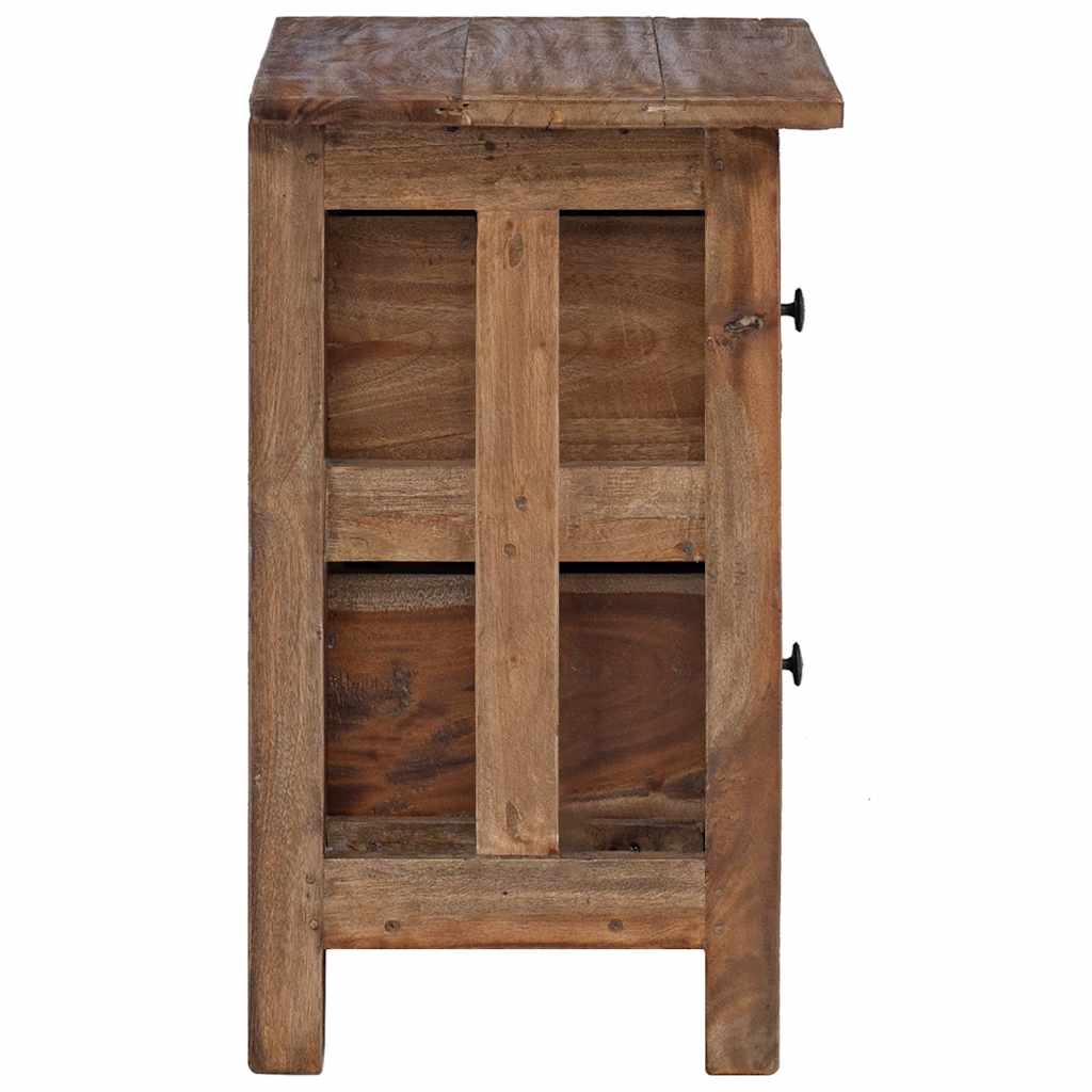 Nightstand Brown Solid Mahogany Wood 15.7x11.8x20.1 in