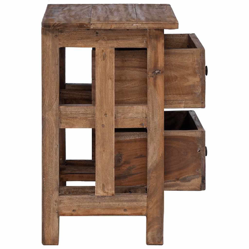 Nightstand Brown Solid Mahogany Wood 15.7x11.8x20.1 in