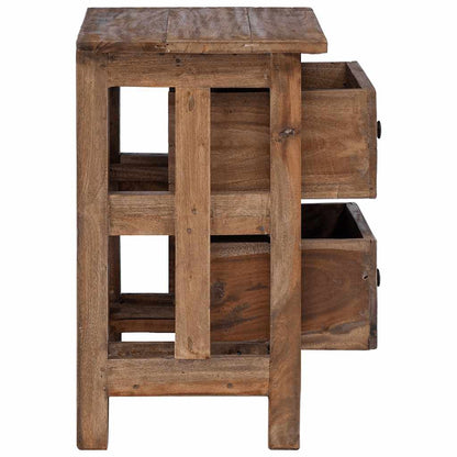 Nightstand Brown Solid Mahogany Wood 15.7x11.8x20.1 in