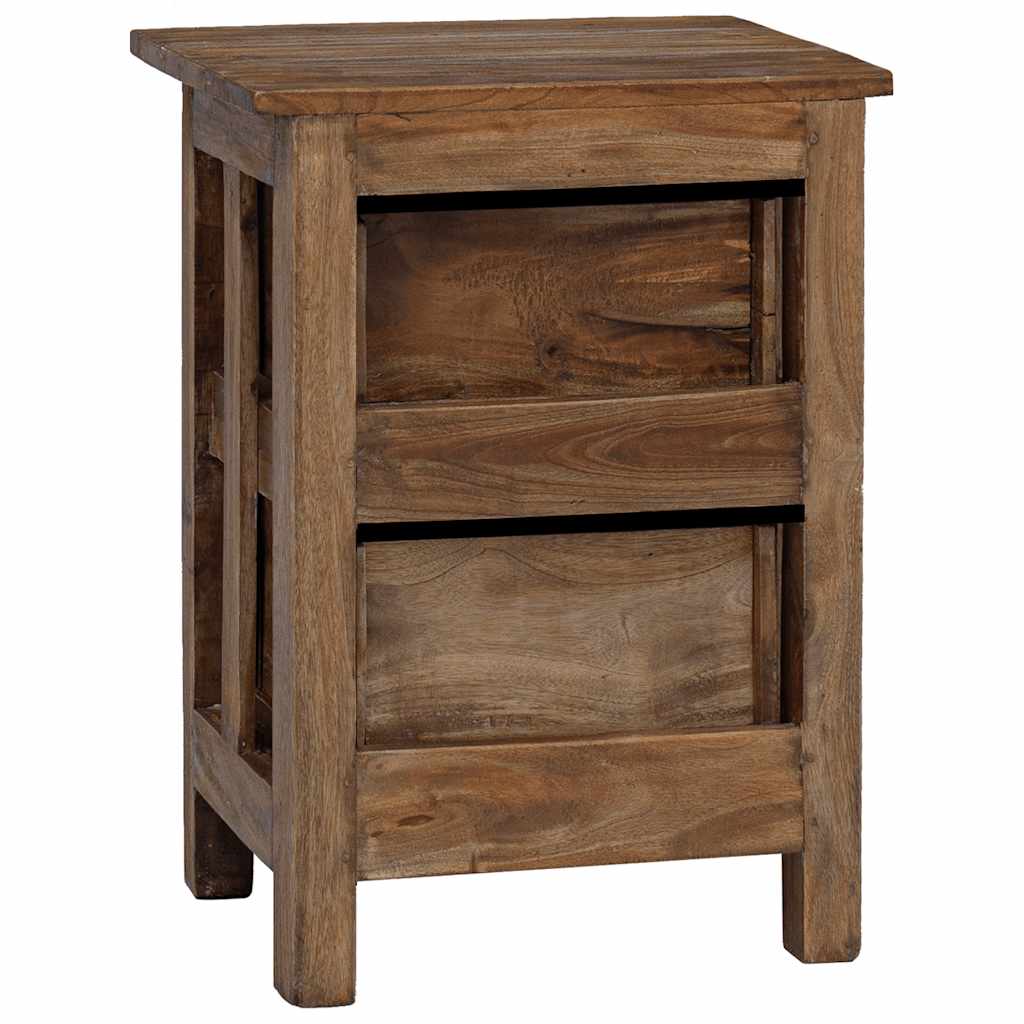 Nightstand Brown Solid Mahogany Wood 15.7x11.8x20.1 in