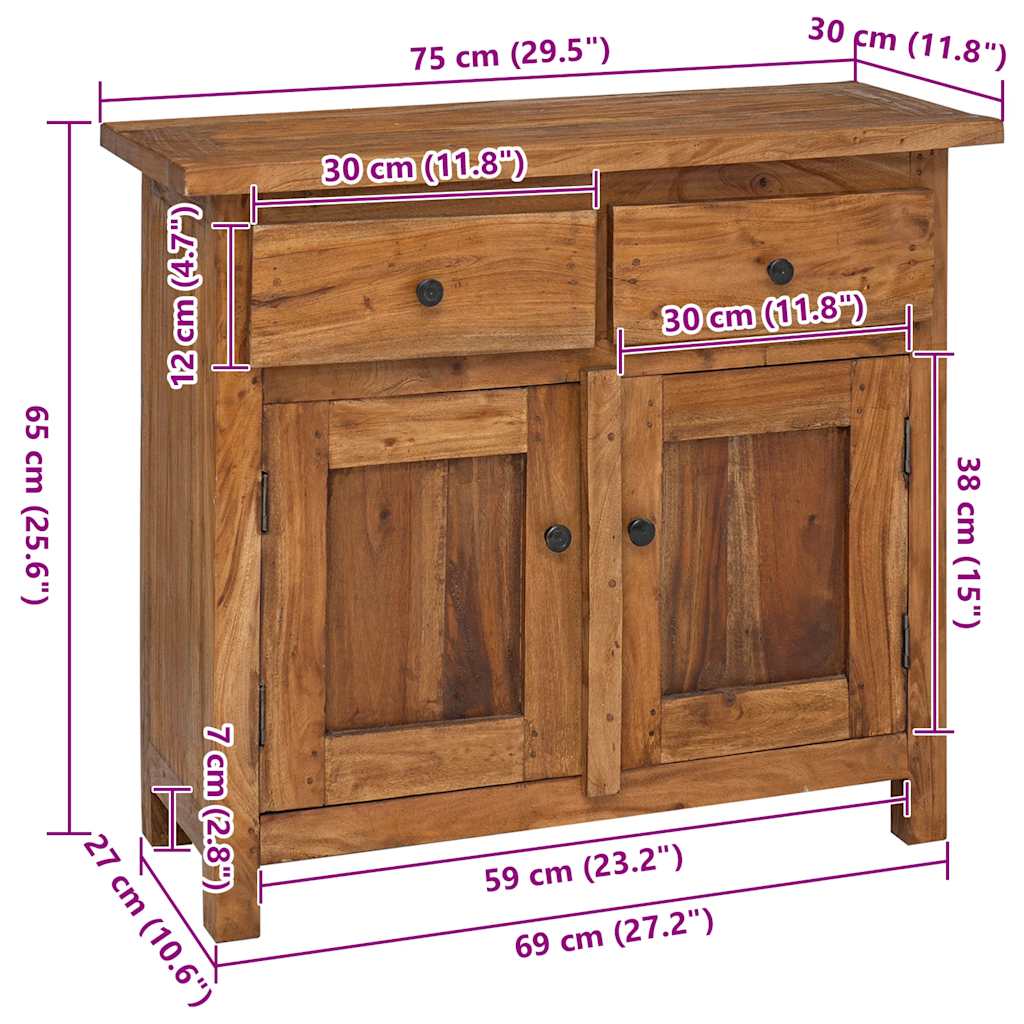 Sideboard Brown Solid mahogany wood Medium Sideboard