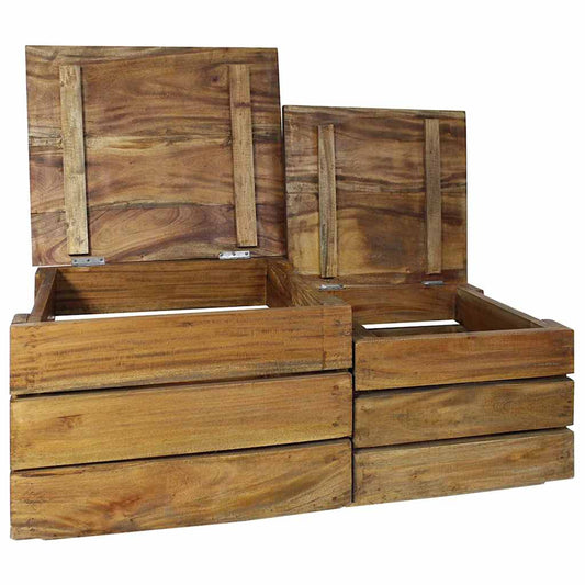 Storage Crate Natural Mahogany Solid mahogany wood