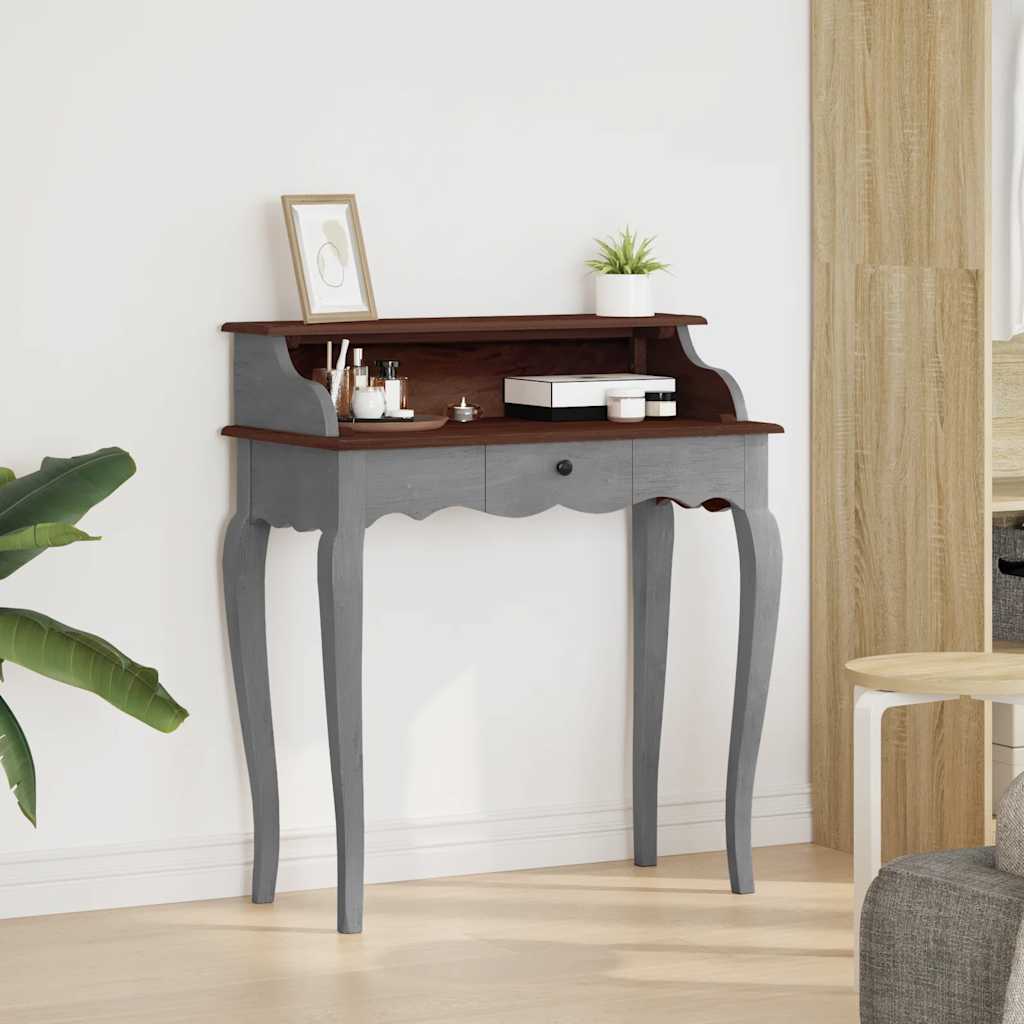 Writing Desk Mahogany, Grey Solid mahogany wood