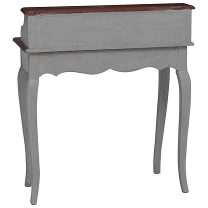 Writing Desk Mahogany, Grey Solid mahogany wood