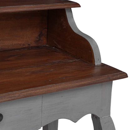 Writing Desk Mahogany, Grey Solid mahogany wood