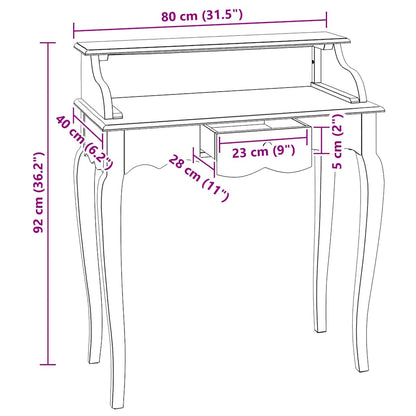 Writing Desk Mahogany, Grey Solid mahogany wood
